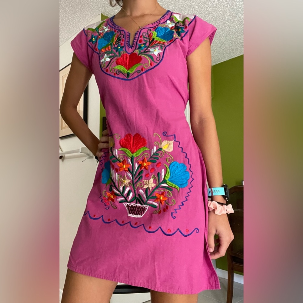 Traditional Embroidered Mexican Dress
